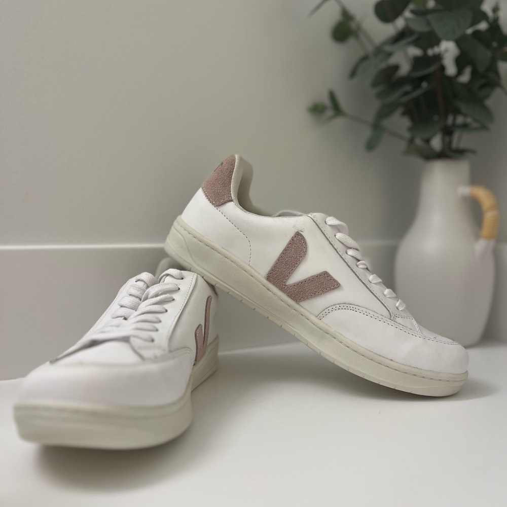 White and Pink Sneakers